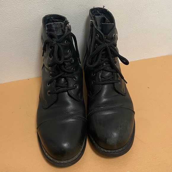 Harley Davidson Womens Black Lace Up Motorcycle Boots - Picture 2 of 13